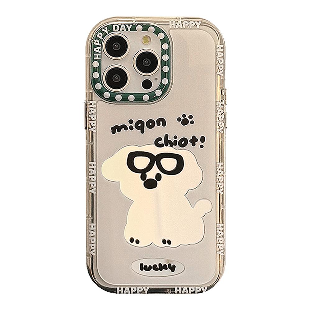 Couple Trendy Dog Mirror Is Suitable for IPhone 16, IPhone 15 Phone Cases 14 ProMax11 Bracelets 12