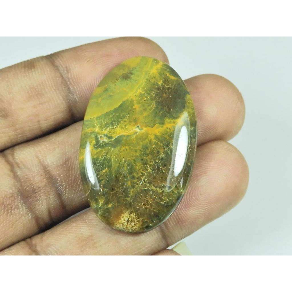 24X38X04MM Natural Ocean Jasper Oval Shape Cabochon Loose Gemstone 47Cts. G-328