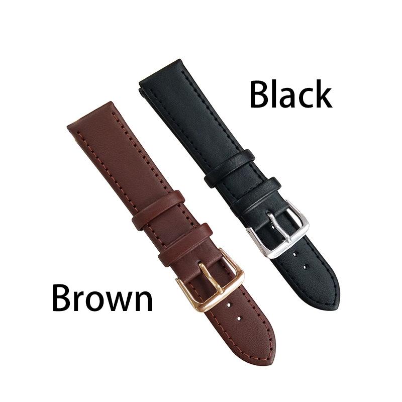 2Colors Genuine Leather Sport Bracelet Loop Band Watchstraps For Apple Watch 8mm-24mm Replacement Strap