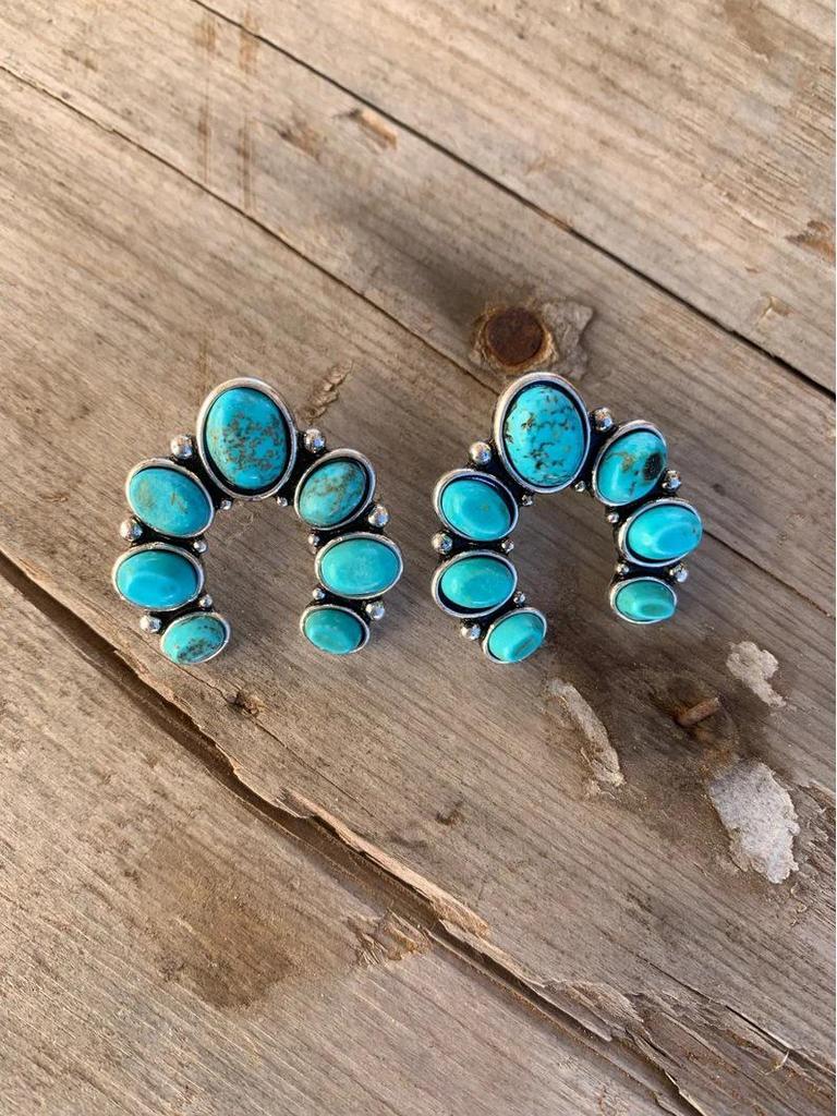Bohemian Retro Turquoise Teardrop Earrings for Women
