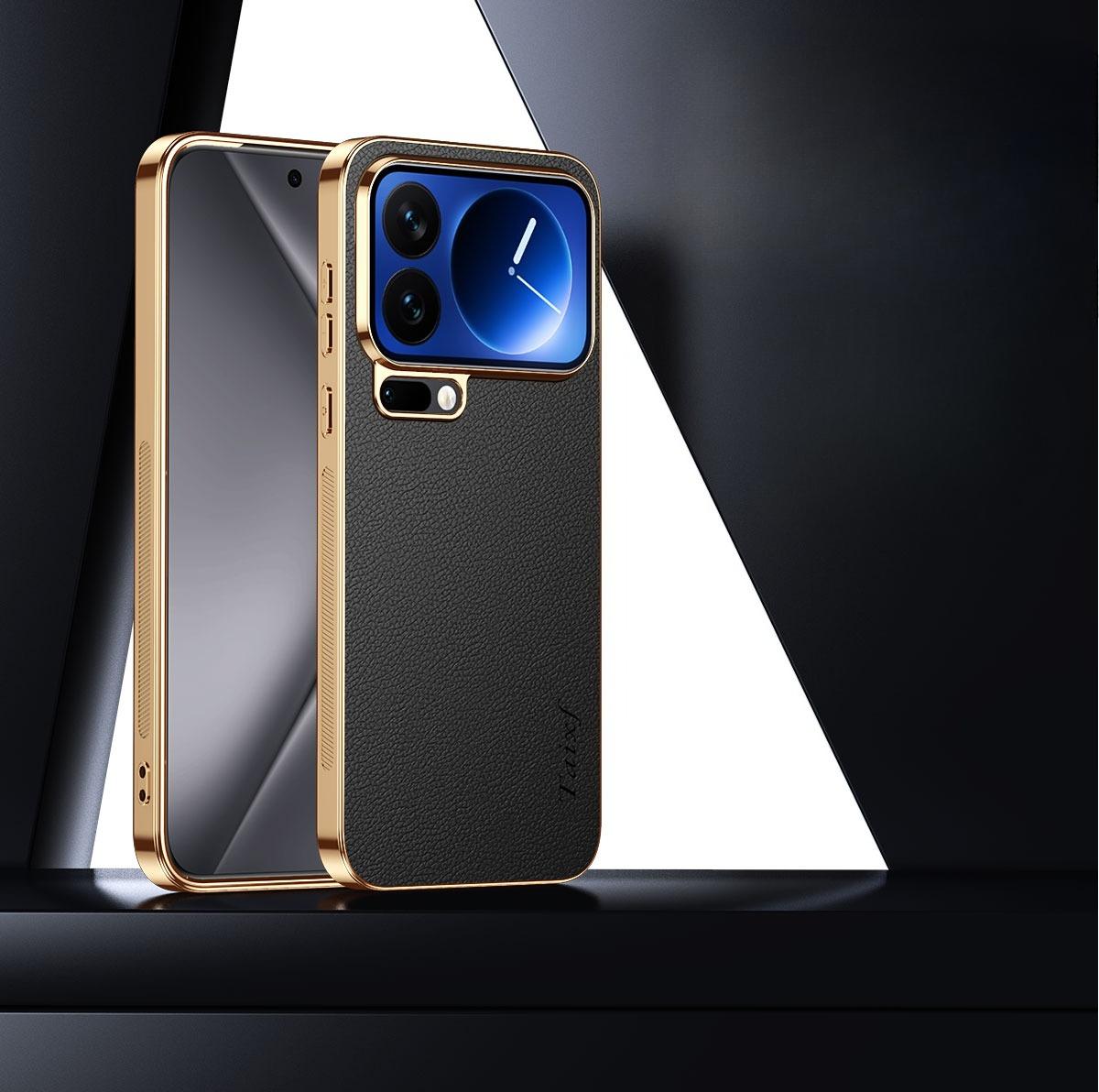 

Чехол для Xiaomi 17 17Pro Max из ПУ кожи с гальваническим покрытием, противоударный чехол для MI 17 Pro Max, текстура личи, рисунок, ТПУ, мягкий каркас, накладка Xiaomi 17 pro max чёрный