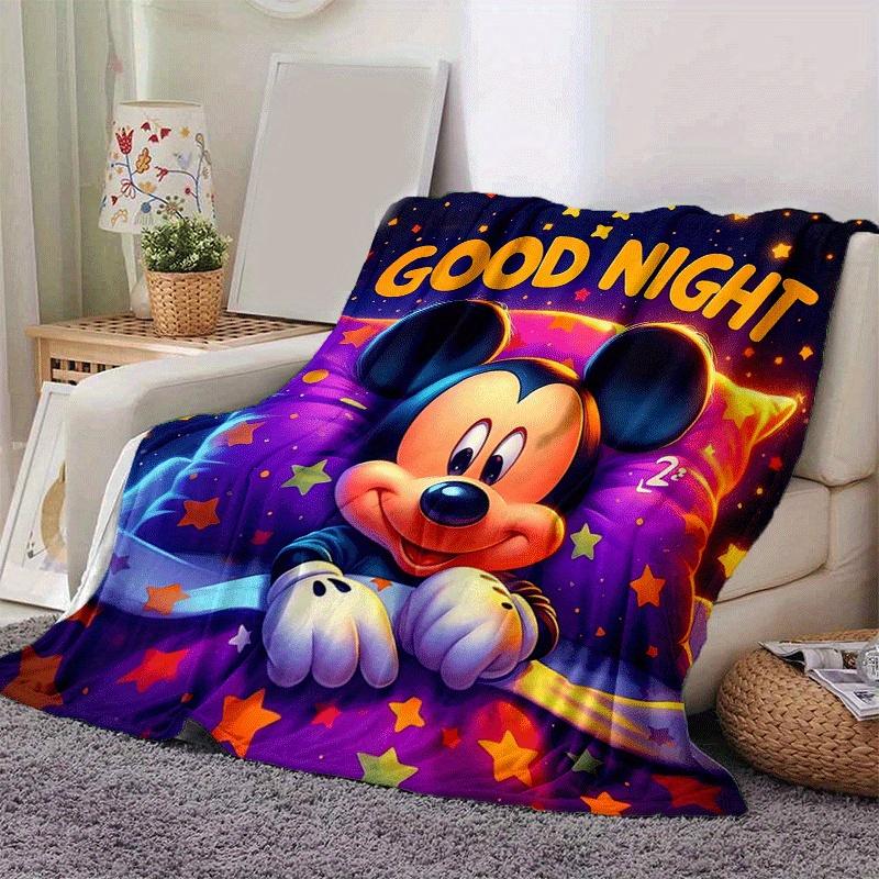 1pc Mickey Printing Blanket - Soft, All-Season Throw for Office Blanket, | Personalized Gift with Adorable Cartoon Design