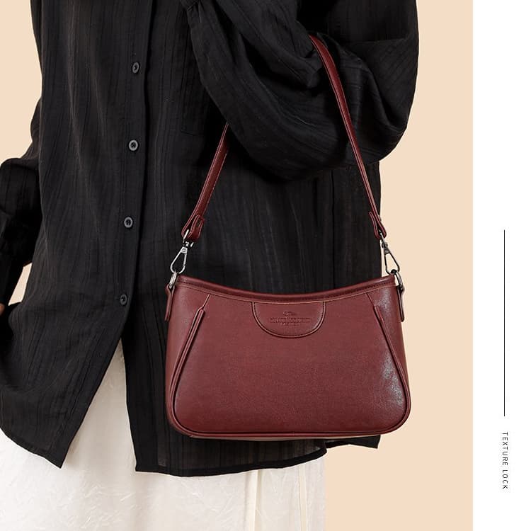 Soft Leather Simple Messenger Bag Women's Shoulder Bag