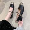 French Mary Jane single shoes women's thick heel 2025 new spring and summer women's shoes temperament black with skirt evening shoes