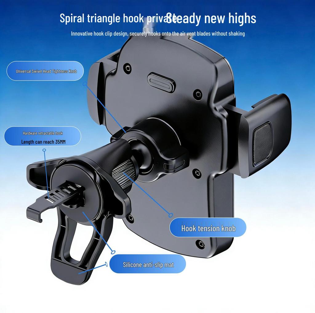 Anti-Shake Car Vent Phone Holder with Stable Support