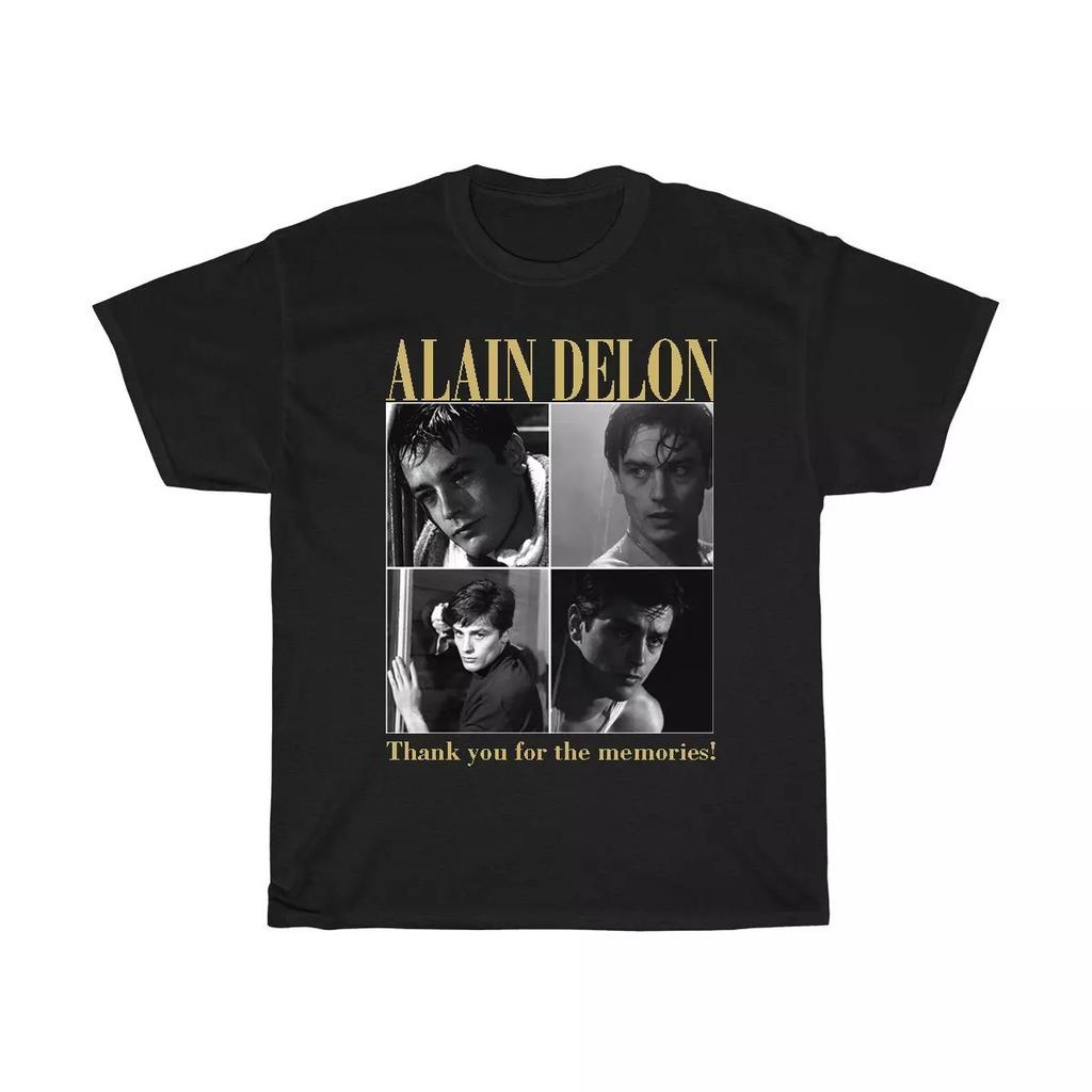 Nuova Camicia Unisex in Cotone Alain Delon Grazie per i Ricordi S-5XL NW02_186