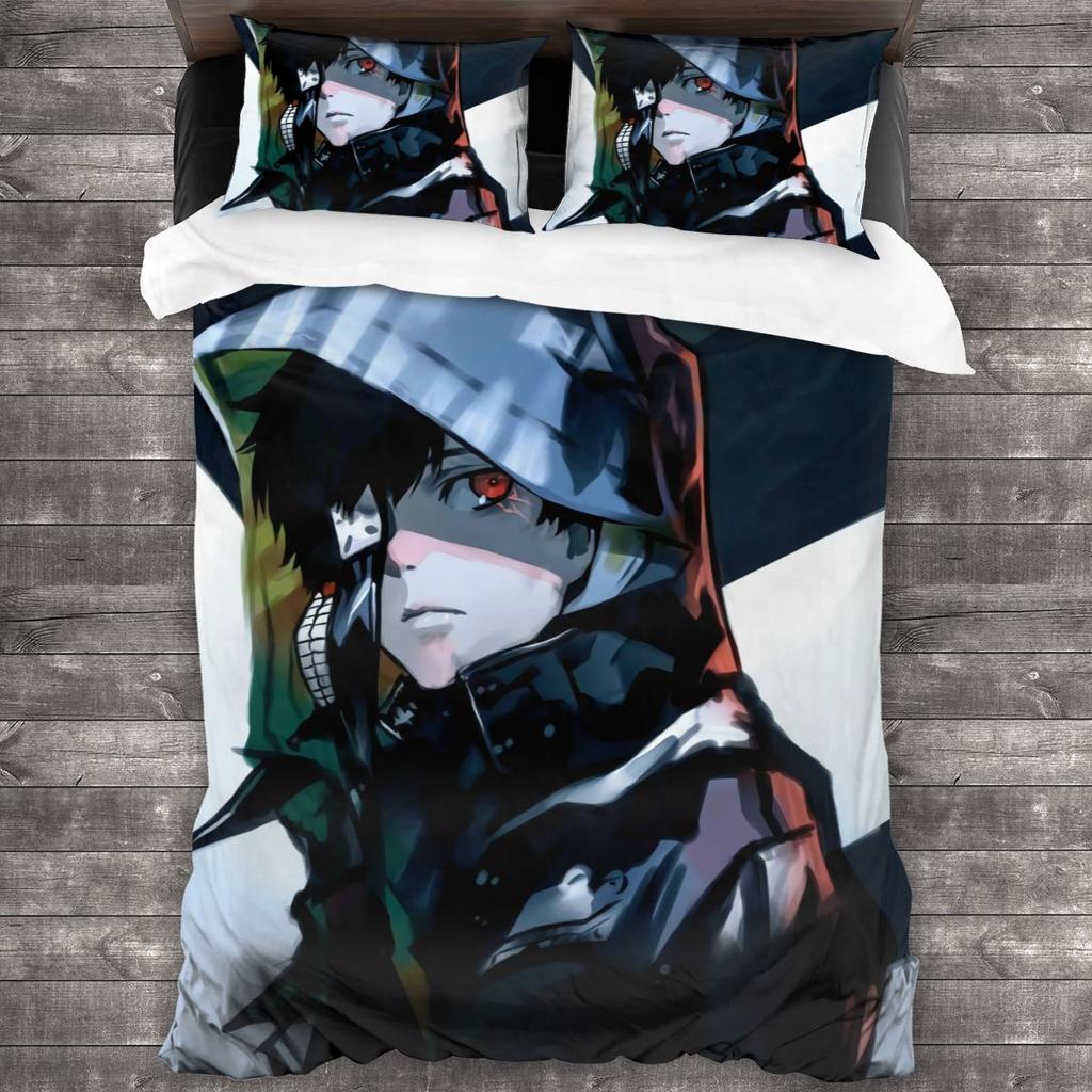 2014 Tokyo Ghoul Bedding Set Single Twin Full Queen King Size Bed Set Teenager Bedroom Duvetcover Sets 3D Print Anime Men/women