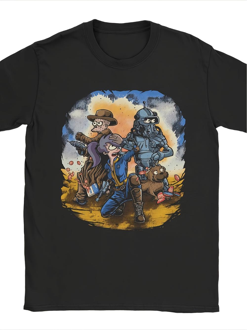 

LocalMen s for Fallout Video Game Graphic T-Shirt Post-Apocalyptic Characters Tee Soft Breathable Shirt for Gaming Fans S разноцветный