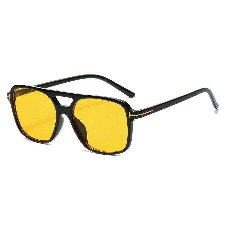Brand Designer Square Sunglasses Women Fashion Blue Yellow Sun Glasses Female Vintage Retro Big Frame Pink