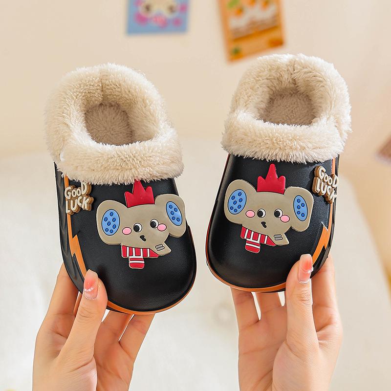 New EVA Cotton Slippers Summer Cartoon Cute Non-Slip Indoor Warm Thick Bottom Slippers Baby Cotton Shoes