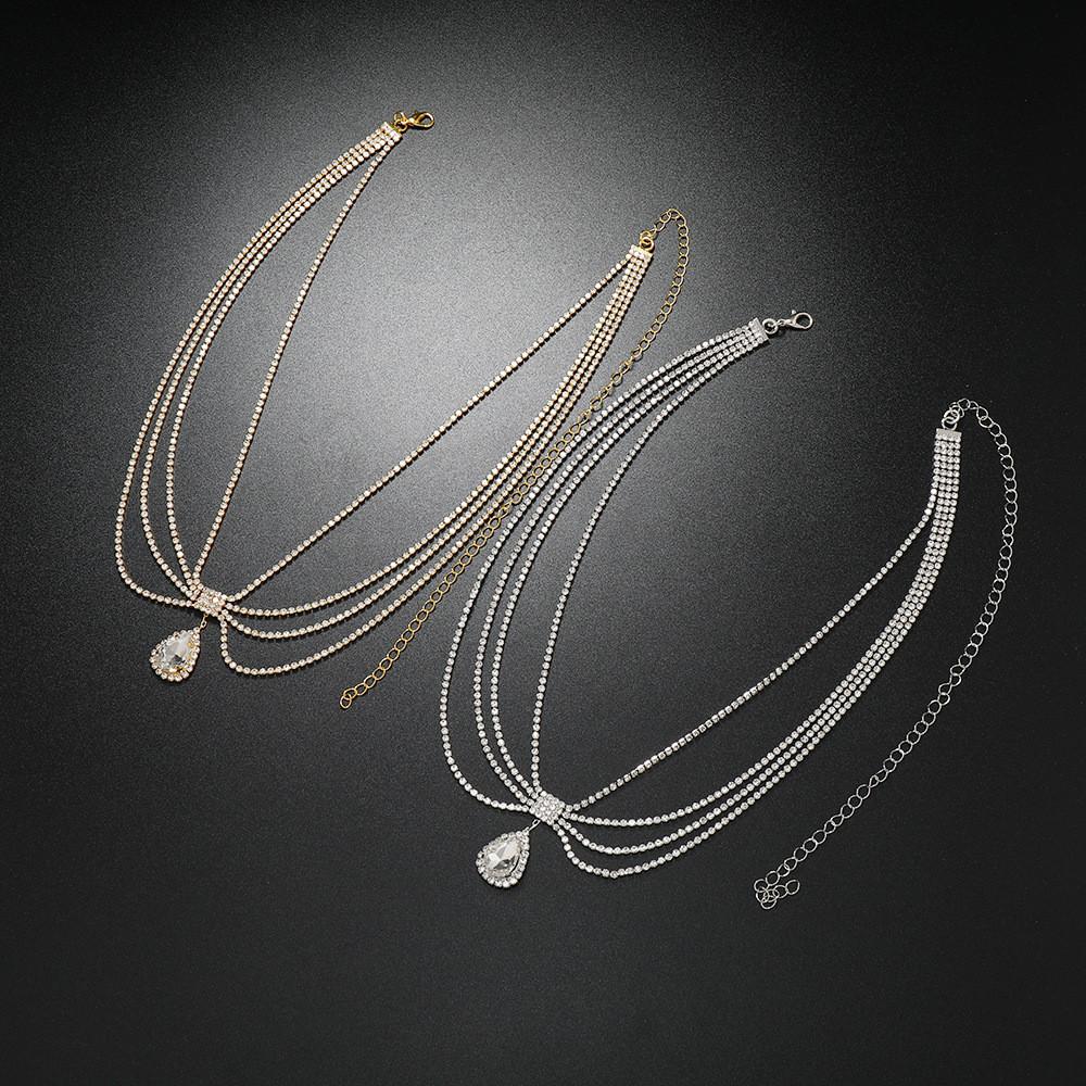 Feng Shui Ethnic Diamond Pendant Design Multi Layer Chain Headpiece Women