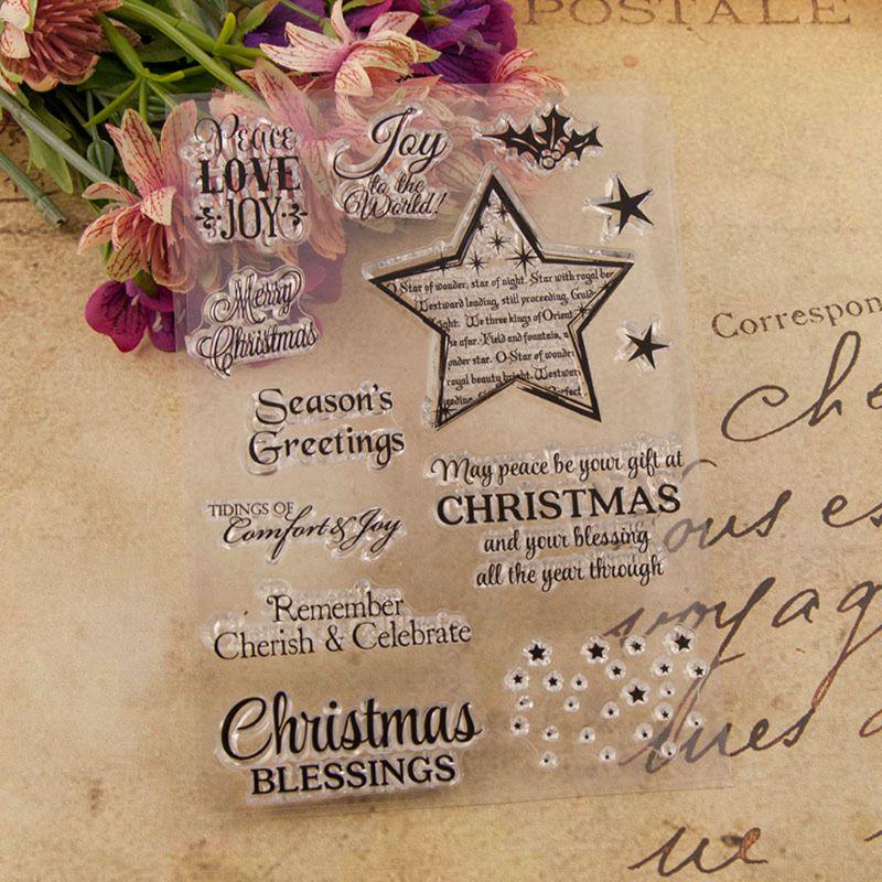 Buy Christmas Star Clear Seal Stamp DIY Scrapbooking Embossing Photo ...