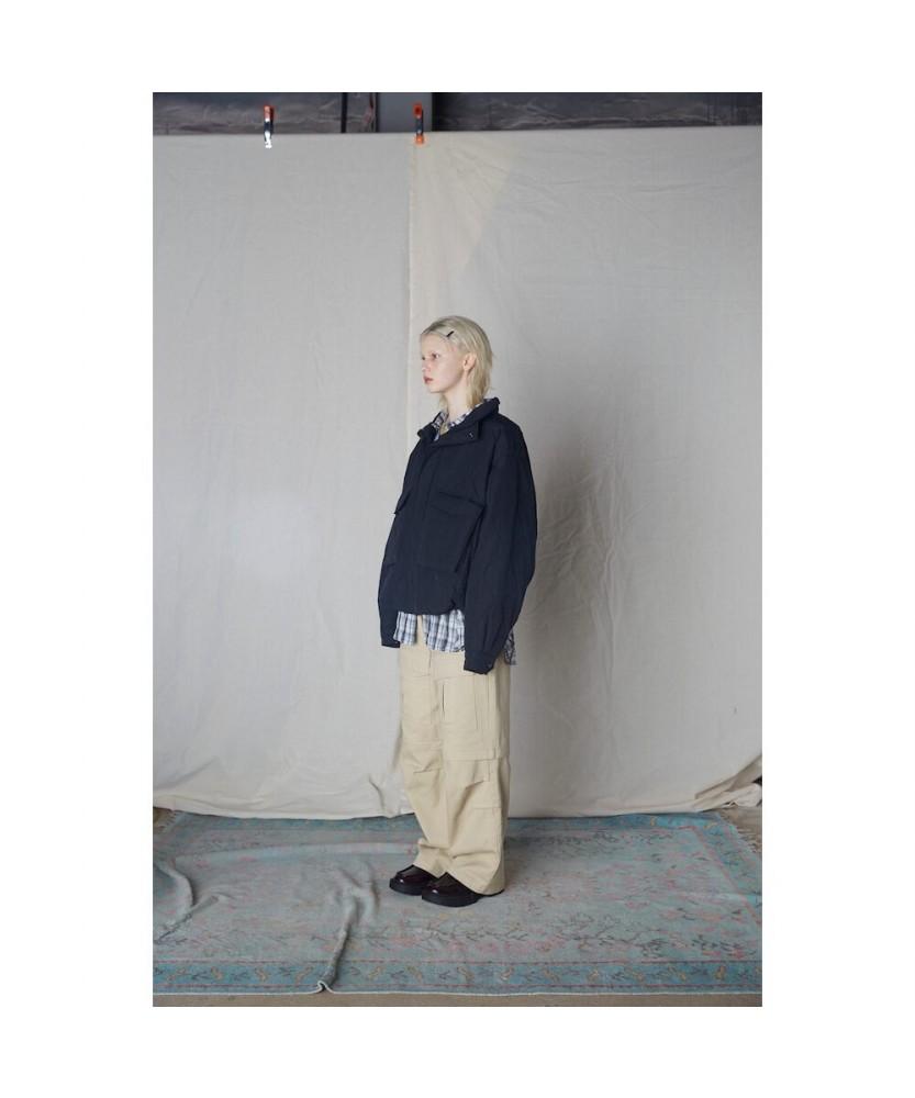 Sand Sound (Unisex) Big Pocket Padded Quilted Jumper Black
