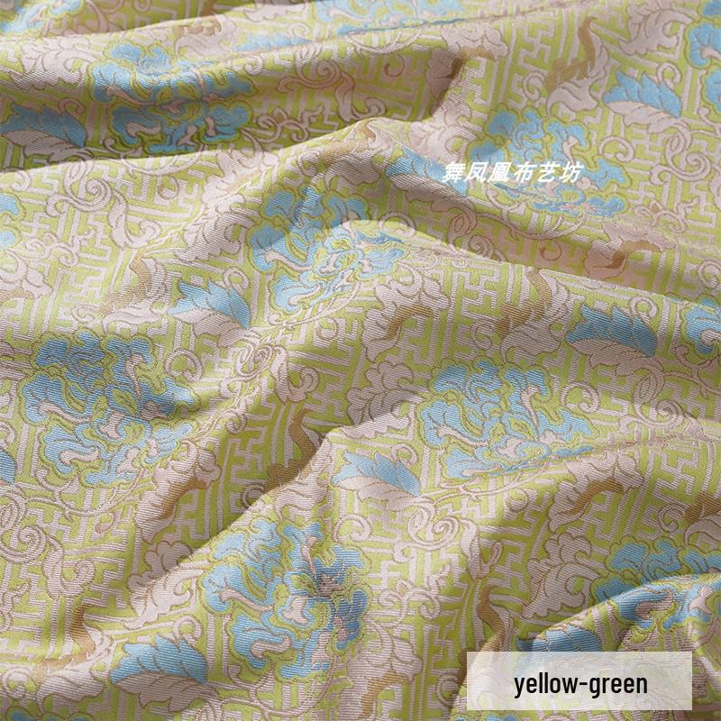 Tkanina płaszczowa z brokatu jedwabnego w stylu Yang Mi Peony Jacquard