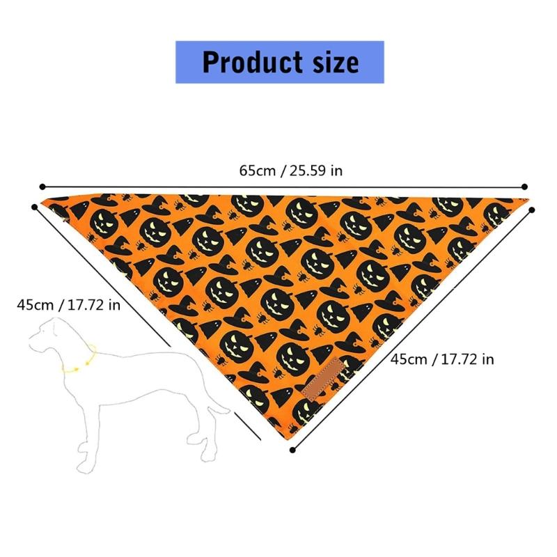 Dog Bib For Halloween Festives Party Costume Soft Washable Fabric Pet Bandana Holiday Celebration Accessory
