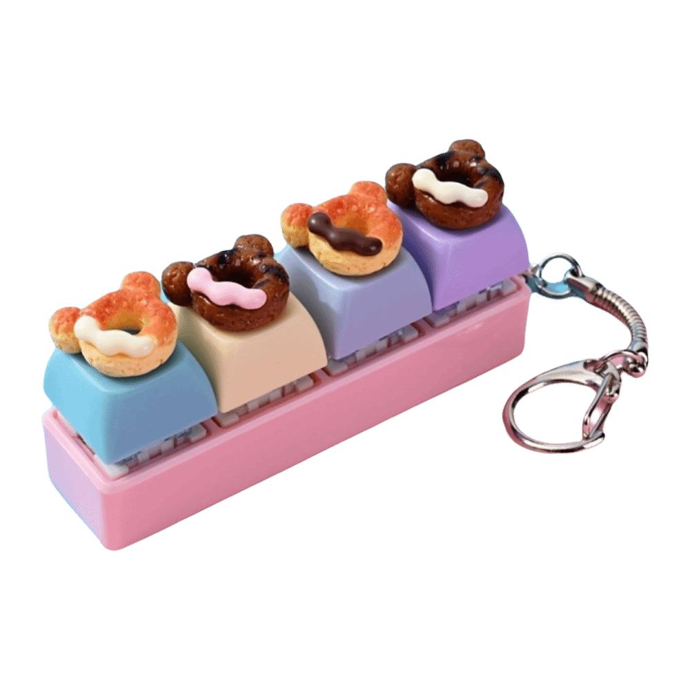 Fingertip Button Toy Fidget Key Chain Creative Mini Keyboard Pendant Keycap Keychain  Key Decor