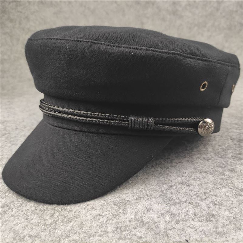 European and American Style Captain Hat Big Head Circumference Flat Top Hat Casual Fashion Men's Hat Small Head Circumference Women's Hat