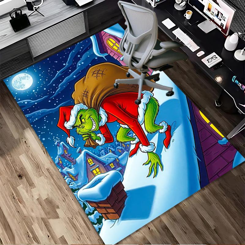 Christmas Grinch Living Room Non-Slip Area Rug Soft Carpet for Bedroom Game Playroom Sofa Office Home Decor Doormat Christmas Gift C9211489