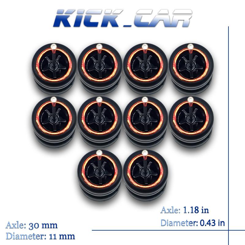 1/64 Wielen Met Vaste Rubberen Banden Vijf Spaaks 2 Voor Speelgoedmodel Diecast Auto's Opknaponderdelen Voor Hotwheels (5 Sets Voor 5 Auto's)