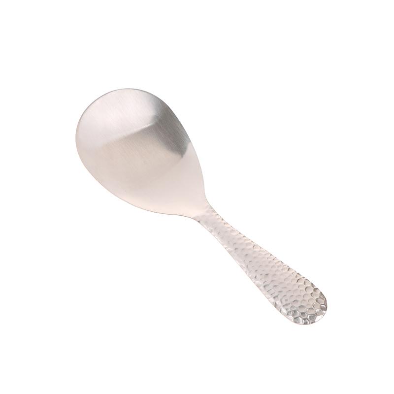 Stainless Steel Hammer Patterned Long Handle Rice Spoon Cafeteria Restaurant Self-Service Rice Shovel Household Rice Scoop