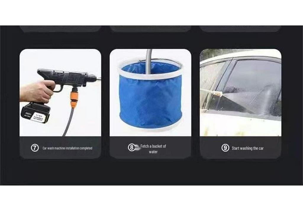 Portable High-Pressure Wireless Car Washer with Lithium Battery for Home Use