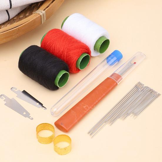 34Pcs/Set Sewing Tools Kit with Needle Threader Thread Remover Thimbles Assorted Size Needle Colorful Thread Spool Portable Sewing Tools