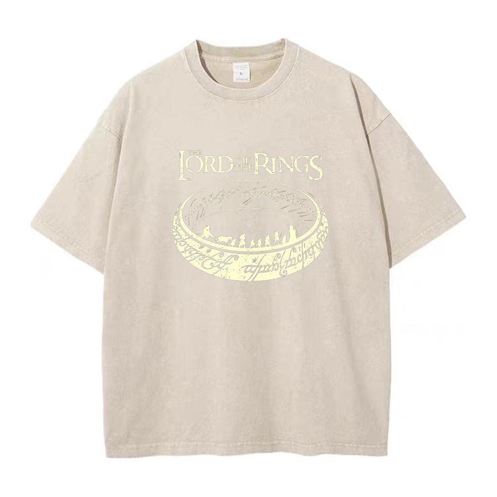 Printed Pure Cotton Washed TShirt For Men Round Neck Loose Fit Casual Short Sleeves Suitable For Commute And Trendy Wear