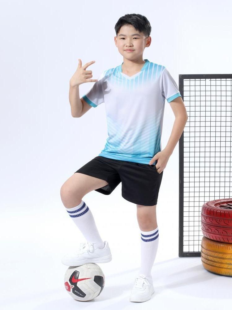 Soccer Uniform Set, Men'S Printed Children'S Training Uniform, Short Sleeve Soccer Team Uniform, Student Soccer Sportswear Jersey