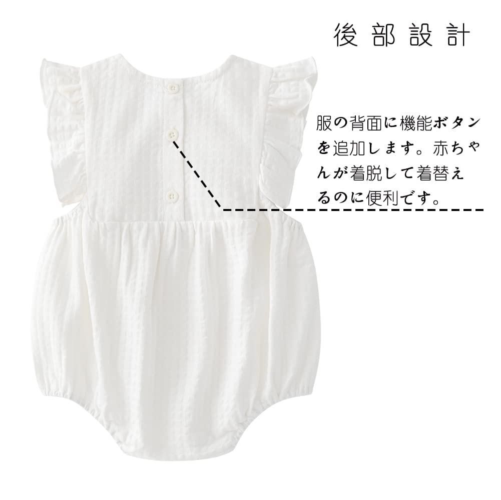 Reegoo Peter Baby Summer Newborn Size Months Girls' Bodysuit, Romper, Sleeveless, 100% Cotton, Clothes, Headband, Cute, White, 80, 9-12