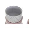 Jeu de boîtes de rangement empilables rond rose carton