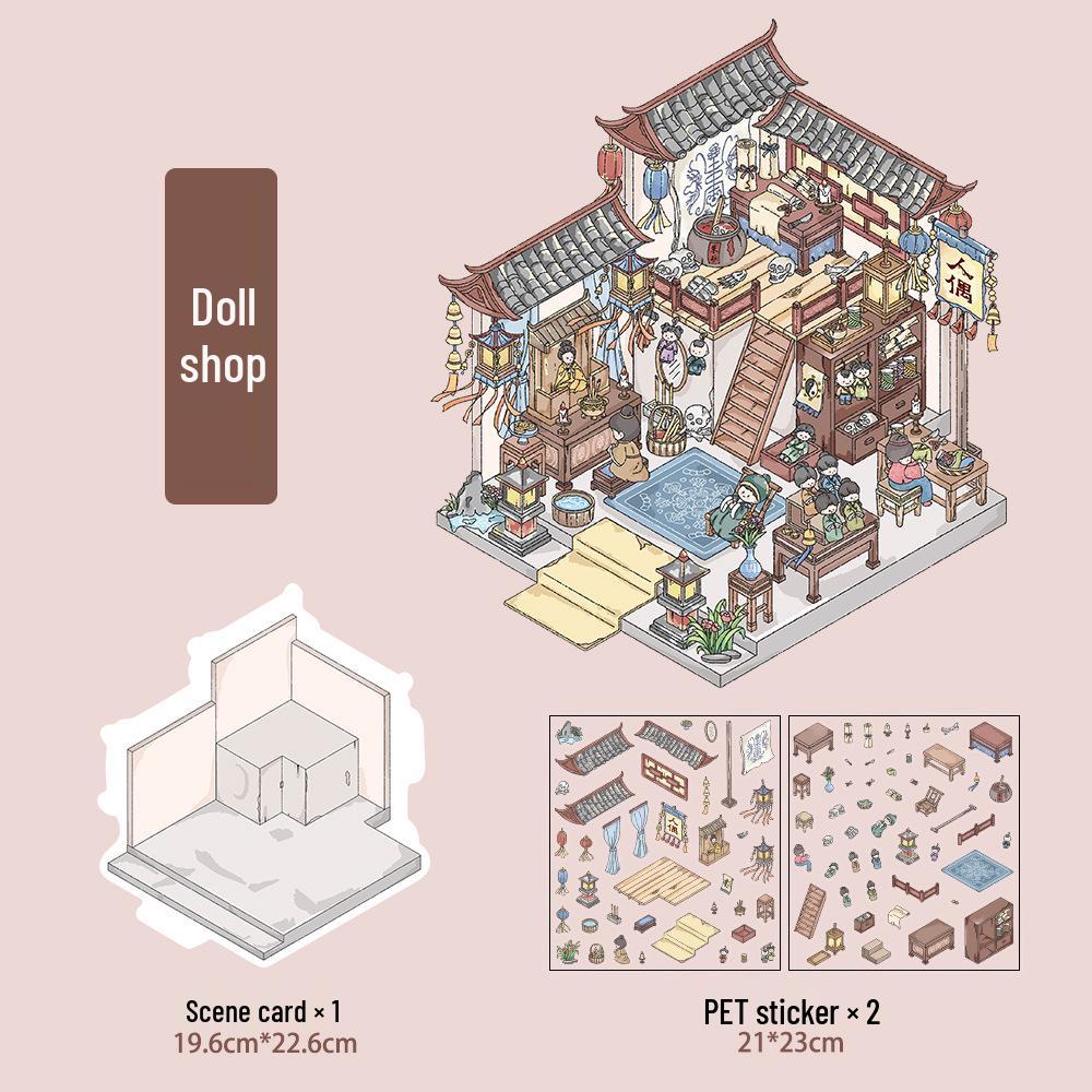 Micro Ink 3D Cartoon Decompression Stickers for DIY Miniature Scene Journals