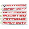 Car Sticker Rotary Super Duty Off Road Boosted Heavy Duty Nitrous Emblem Badge Rear Trunk 3D Car Decals