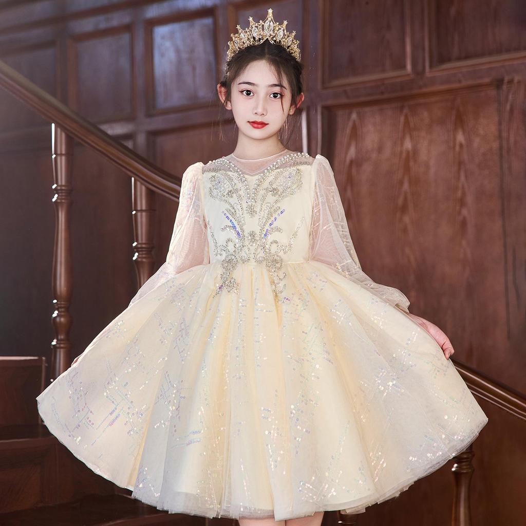 Girls' Luxury Tulle Dress for Piano Shows & Flower Girl Events
