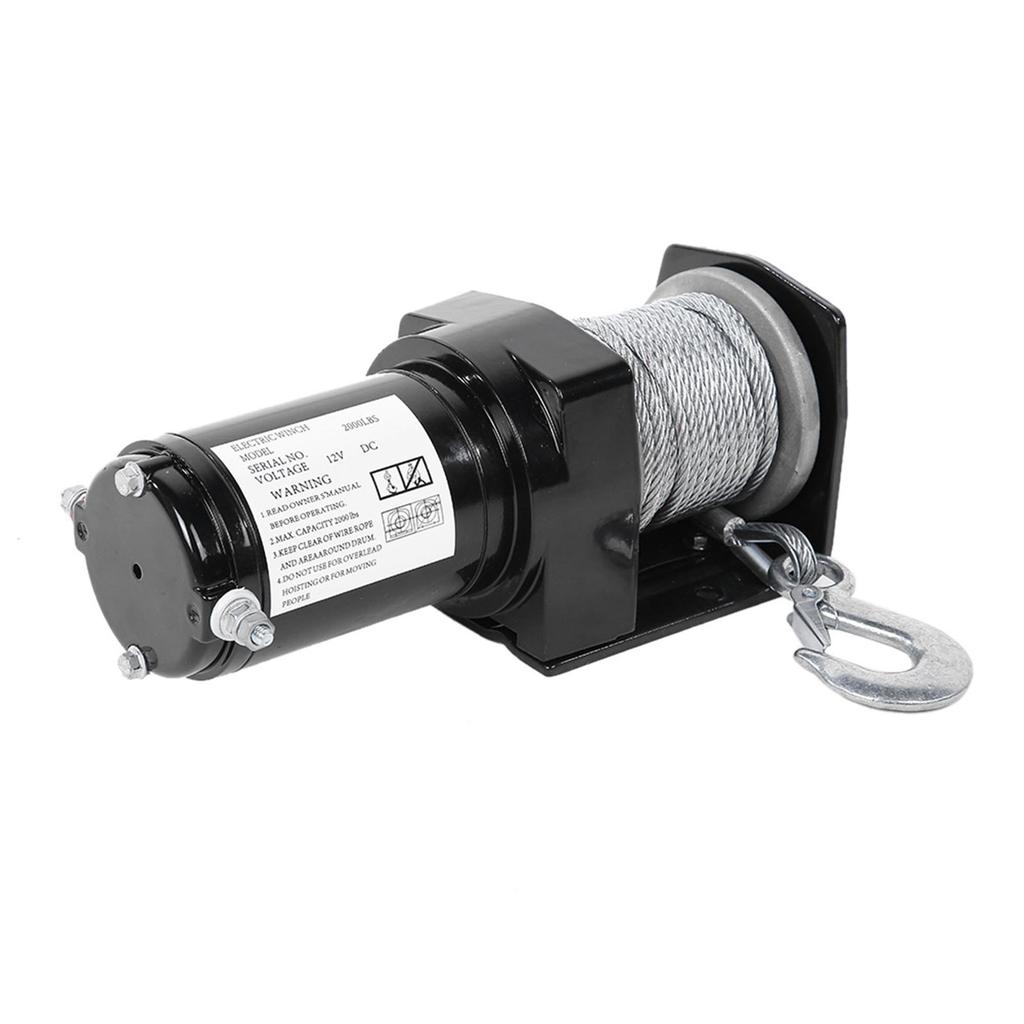 12V Heavy Duty Electric Winch 2000lb Remote Control Winch Cable Rope Trailer Truck