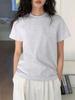 Women's White Short-Sleeve Loose Fit T-Shirt - Versatile Casual Spring/Summer 2024 Trend
