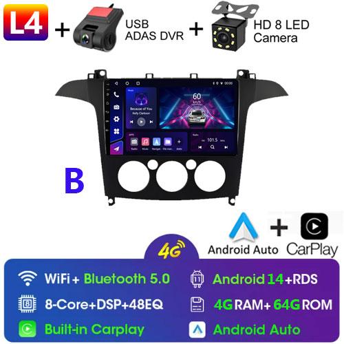 Android14 Car Radio for Ford S Max 2006 2007 2008 - 2010 2011 2015 Car Multimedia Video Player Radio GPS Stereo Auto 2din 7862