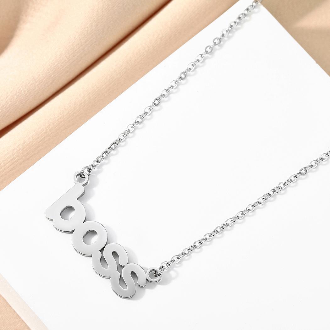 

Kinitial exquisite stainless steel Boss Pendant Necklace, Unique Gift, Birthday Gift jewelry Christma gift girlfriend срібний