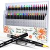Ohuhu Watercolor Brushes, 48 Color Water Pens, 2 Watercolor Pens, Color Set, Watercolor Brushes, ...