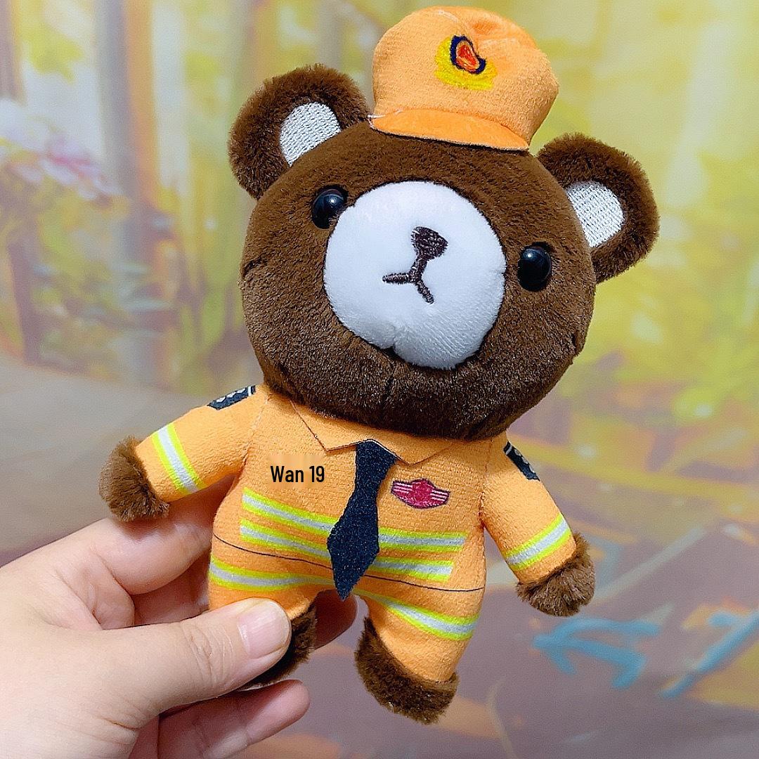 Популярный плюшевый брелок-брелок полицейского и пожарного мишки для детей