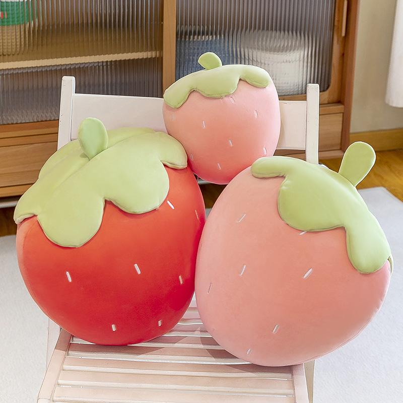 Simulated Big Strawberry Throw Pillow Cute Plush Toy Large Girl Girl Heart Fruit Cushion Drama Doll