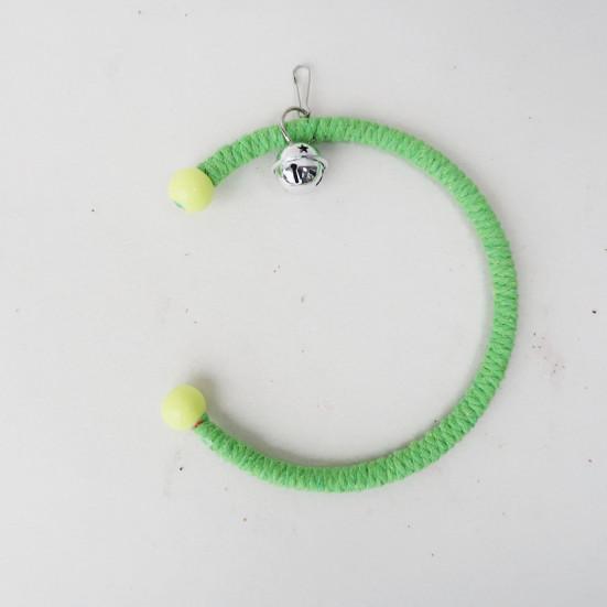 Juguete de columpio para loros con cascabel, juguetes para escalar, cuerda de algodón colorida, pájaro colgante trenzado