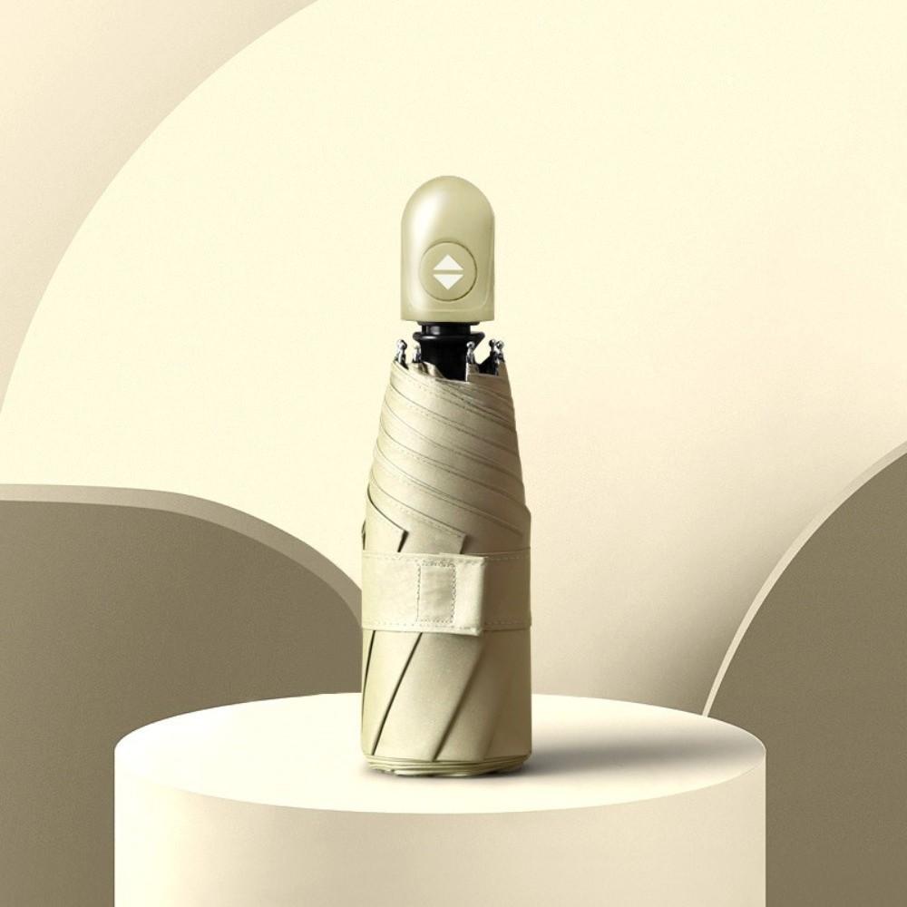 Lightweight Automatic Pocket Umbrella UV Protection Solid Color Dual-use Folding Umbrella Portable High-end