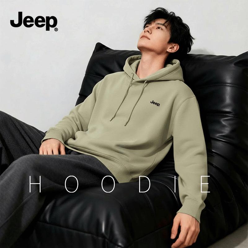 Jeep Men's Heavyweight Hooded Pullover Sweatshirt