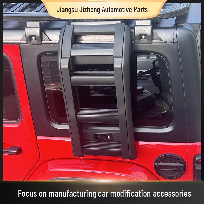 Dual-Sided Wrangler Climbing Ladder for Off-Road Vehicle Roof Racks