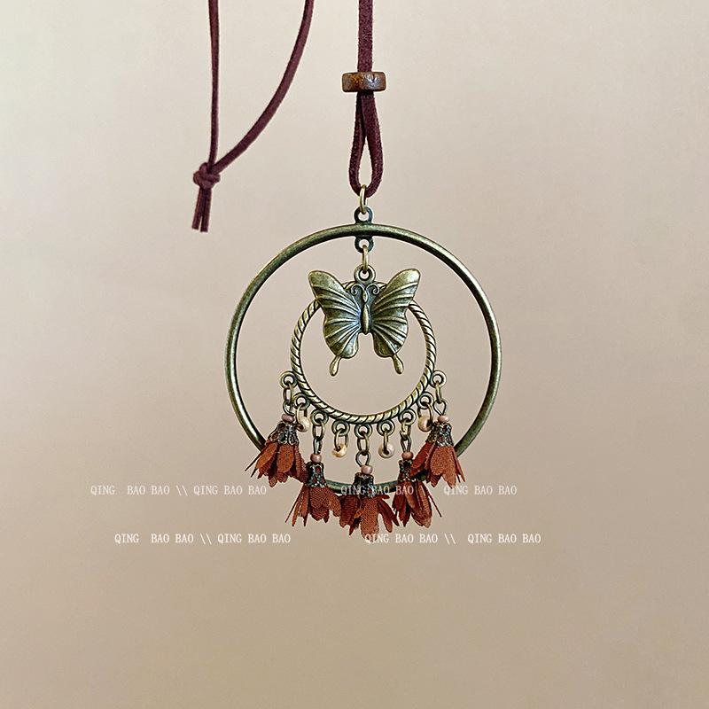 Zen Retro Chinesische Keramik Halskette - Handgewebtes Nischendesign für Frauen