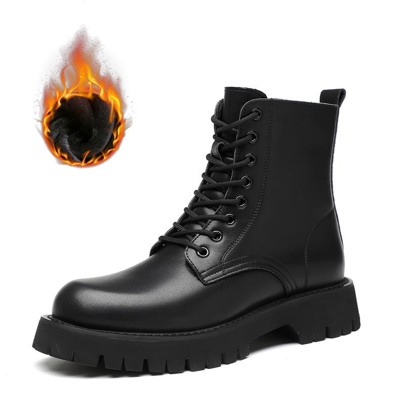 

Модные мужские повседневные осенне-зимние ботинки, черные модные туфли на платформе, для вечеринок, ночных клубов, натуральная кожа, красивые массивные ботинки 270