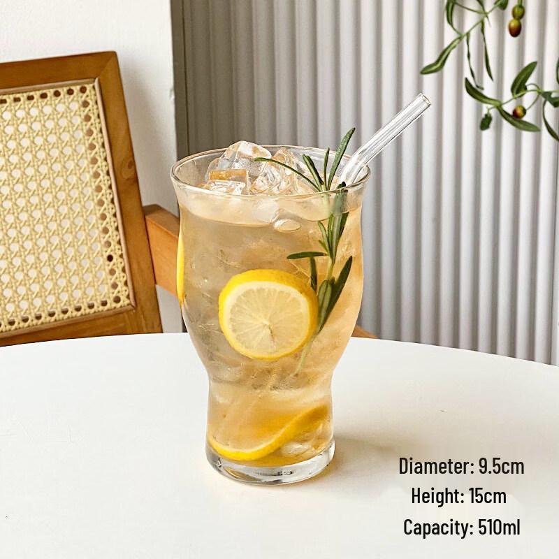 ZISIZ Ins Style Wide-Mouth Glass Cup