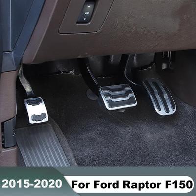 For Ford Raptor F-150 F150 2015-2017 2018 Aluminum Car Foot Pedal Accelerator Brake Cover Footrest Pad Accessories