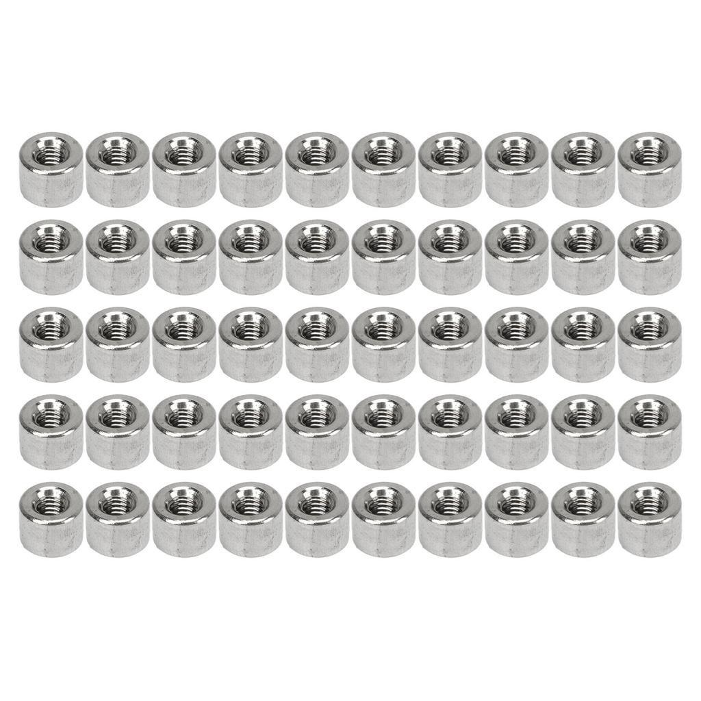 50Pcs Coupling Nut Round Female Thread Stainless Steel M4 Connector Nut Kit for Maintenance