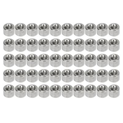 50Pcs Coupling Nut Round Female Thread Stainless Steel M4 Connector Nut Kit for Maintenance